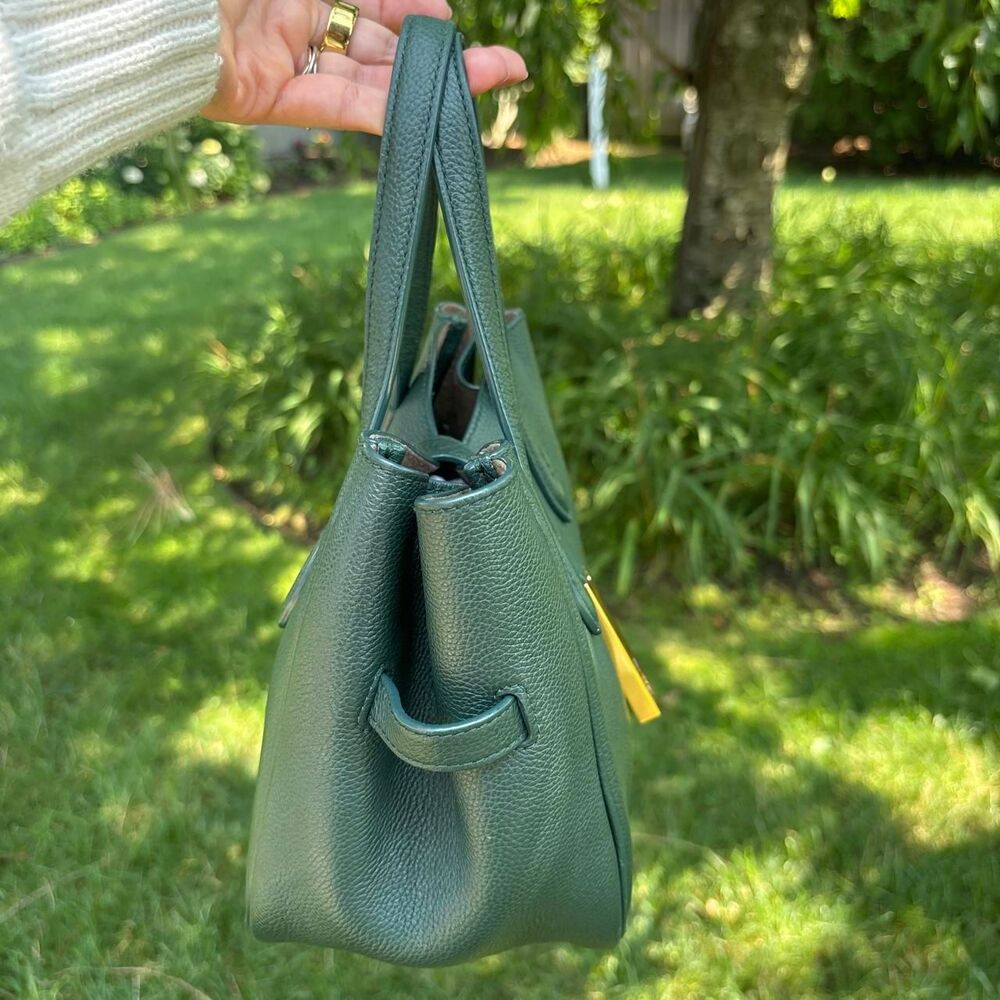 Polo Ralph Lauren Polo ID Leather Small Tote with Crossbody strap green - Picture 4 of 8